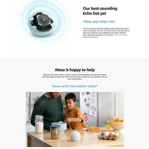 Compact Alexa Bluetooth and Wi-Fi smart speaker for smart home