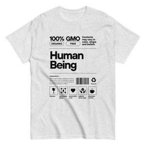 Human Being Label Tee- Funny Organic 