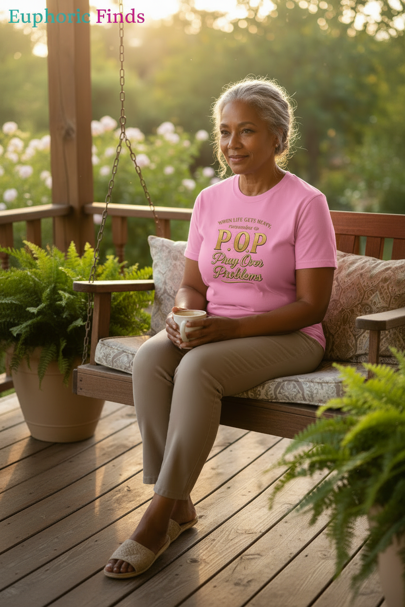 P.O.P. Pray Over Problems T-Shirt | Faith & Encouragement Tee