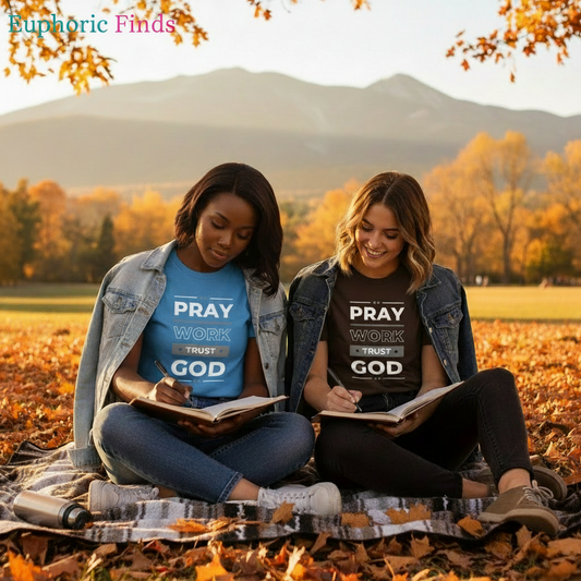 Pray Work Trust God Motivational T-Shirt