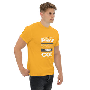 Pray Work Trust God Motivational T-Shirt