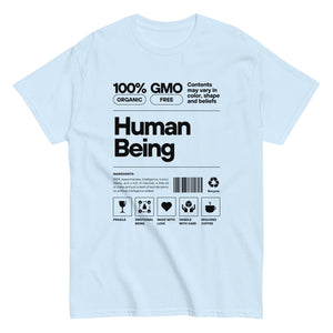 Human Being Label Tee- Funny Organic 