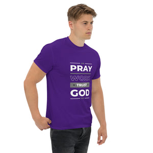 Pray Work Trust God Motivational T-Shirt