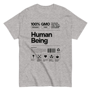 Human Being Label Tee- Funny Organic 