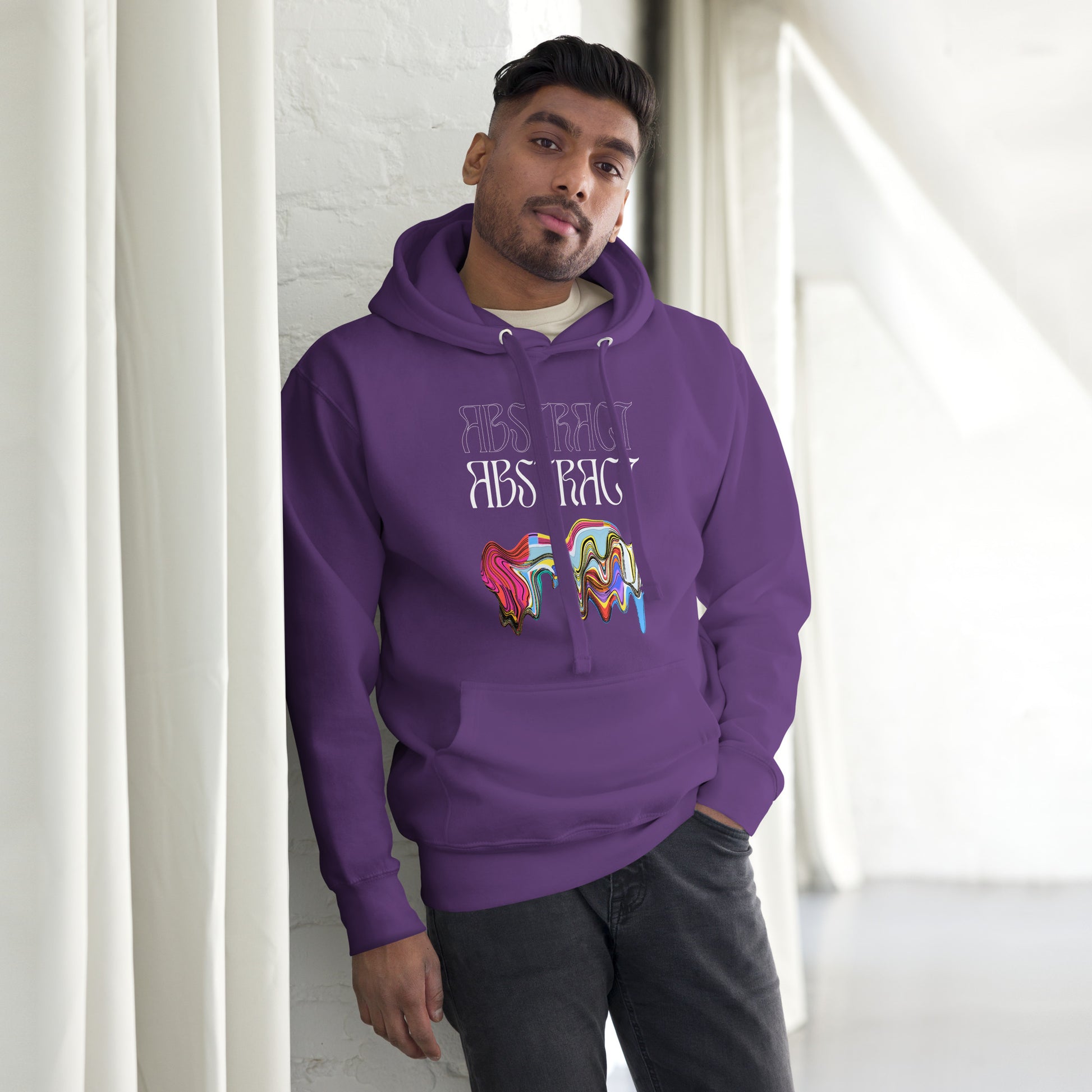 Abstract Unisex Hoodie- Colorful Art-Inspired Streetwear