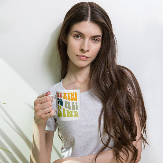 Be Kind to All White Glossy Mug – Positive Vibes & Everyday Inspiration